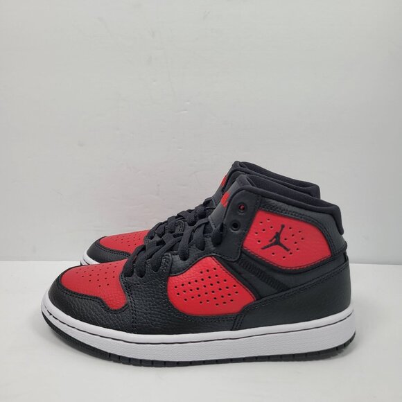 Nike Air Jordan Access Youth Black & Red Mid-Top Sneakers AV7941-006 US Size 4Y - Picture 4 of 10